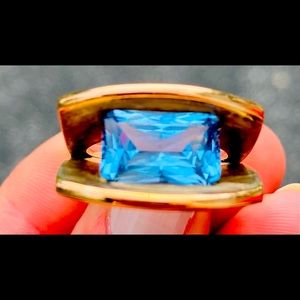 Tomasz Plodowski designer ring Blue Topaz